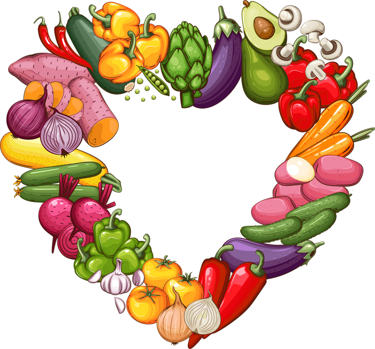 Colorful frame with Fresh Vegetables Illustration,  Vegetables Mix